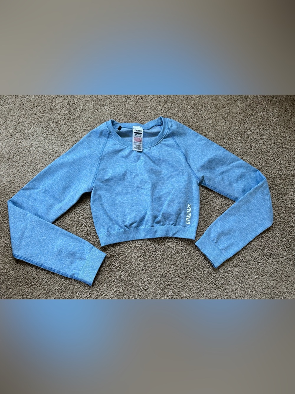Gymshark Pale Blue Cropped Long Sleeve.